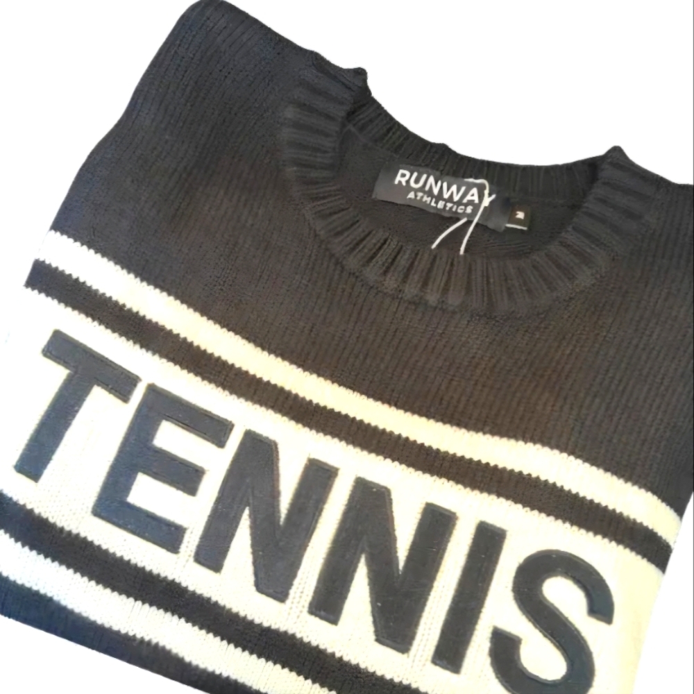 Dark Navy Blue and White Sweater